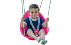 Coconut Toddler Swing u2013 Comfy Baby Swing Outdoor&comma; 3Point Adjustable Safety Harness&comma; Secure&comma; Safe Quick Click Locking System&comma; Blister-Free Rope&comma; Easy Installation&comma; Ages 6-36 Months