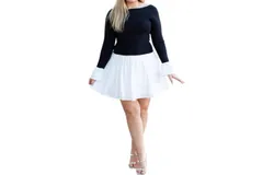 Able Sweater & Poplin Mini Dress In Black&sol;white