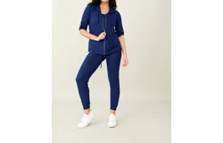 French Kyss Soft Stretch Hooded Vest In Navy