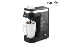 CHULUX Single Serve Coffee Maker&comma; Mini Single Cup Coffee Machine for K Pod and Ground Coffee&comma;-CM801&comma;black