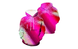 I am Kenough Hoodie 3D Tie Dye Print Long Sleeve Hoodie Pullover for Men Women Oversized Sweatshirts for Teenage with Pockets XL White