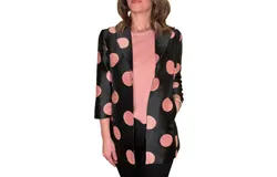 Multiples Jacket With Blush Circles In Black Polka
