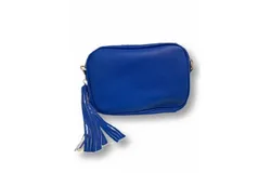Ahdorned Women&apos;s Pebbled Zip Top Tassel Bag In Royal Blue