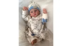 NPK-Handmade Reborn Baby Dolls&comma; Multi-Layer Painting&comma; Art Doll Collectibles&comma; Twins&comma; Reborn&comma; Twins&comma; Makeup&comma; 3D Skin&comma; 19 inches-blue