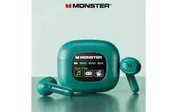 monster &lbrack;smart screen&rsqb; XKT20 semi in-ear bluetooth headset bluetooth 5&period;4 noise cancellation wireless gaming wireless gaming low latency high sound quality applicable huawei apple android rice white &lbrack;bluetooth 5&period;4&sol;smart LED screen&rsqb;-green