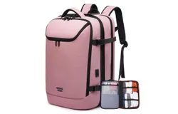 TANGCOOL50L  Carry on Travel Backpack&comma; Expandable Airline Approved Backpacks ， 17&period;3 inch Laptop Suitcase backpack for Men Women&comma;PINK