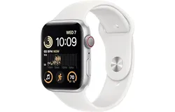 Apple Watch SE &lpar;2nd Gen&rpar; 40mm &lpar;GPS &plus; Cellular&rpar; Silver Aluminum w&sol; ML White Sport Band - Good Refurbished