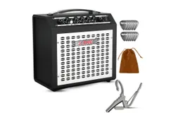 Guitar Amp 20W Electric Portable Mini Amplifier w Built in 6&period;5" Speaker Aux Headphone Jack