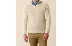 Tommy Bahama Tidemark Half Zip Jacket In French Clay