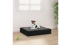Dog Bed Black 20&period;3"x17&period;3"x3&period;5" Solid Wood Pine