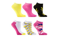 Gallery Seven Womens Multicolor Ankle Socks 6 Pack-Zippy Flaxen -9-11