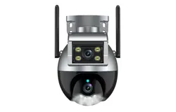6MP Ultra HD Dual Lens WiFi PTZ IP Camera Outdoor Full Color Night Vision Wireless CCTV Video Camera Home Security Surveillance Cam &lpar;US Plug&rpar;
