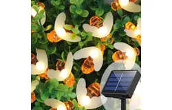 Solar Bee String Lights 12M&comma; 100 LED Honeybee Fairy Lights Outdoor&comma; Waterproof Solar Powered Bee Lights for Patio Yard Garden Grass Decor&comma; Warm White