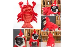 Dog lobster costume Teddy Pug Halloween clothes red role play pet clothes