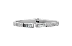 Brighton Meridian Zenith Hinged Bangle In Silver