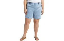 Jag Maddie 8&apos;&apos; Pull On Pin Stripe Short Plus In Bleached Stripe