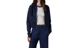 Nsf Fox Zip Front Bomber Jacket In Navy
