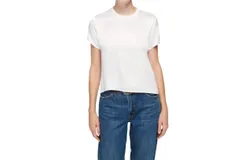Nation Ltd Marie Boxy Crop Top In White