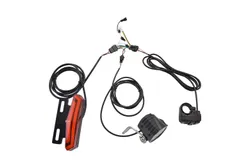 Bicycle Headlight and Tail Light Set 24-48V Ebike Turn Signals Front and Back Light Electric Bike Light Horn Kits with Switch for Riding