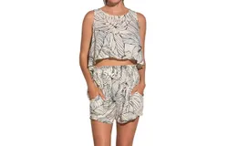 Elan Luna Tank In Natural Black Tropic