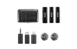 BOYA BOYALINK 2&period;4GHz Wireless Lavalier Microphone System Clip-on Microphone 100m Transmission Range Noise Reduction Auto Sync with Receiver &plus; 2pcs Transmitters &plus; Charging Box &plus; 3pcs Adapters