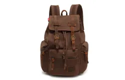 High Capacity Canvas Vintage Backpack - for School Travel 12-15" Laptop Backapcks for Men Casual Daypacks Rucksack