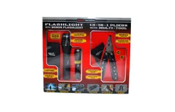 Pro-4 Tactical Gift Set&comma; 300 Lumin Flashlight&comma; 13-in1 Pliers with Multi-Tool&comma; and Bonus Flashlight