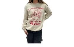 Mugsby Big Poppa Santa Sweatshirt In Sand