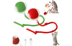 2PC Interactive Dog Toys&comma;Interactive Dog Ball Electric Dog Ball Toy Rollie Pet Cat Toy Interactive Rolling Ball Cat Toy 360° Automatic Rolling Toy Ball for Dog&sol;Cat &lpar;Red&plus;Green&rpar;