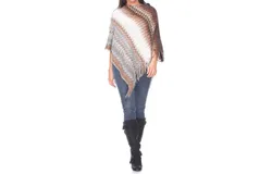 White Mark Mesila&apos; Fringe Poncho In Brown