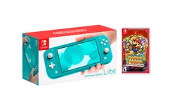 Nintendo Switch Lite Turquoise Bundle With Paper Mario&colon; The Thousand-Year Door Game