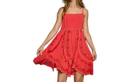 Pol Apple Poplin Mini Dress In Red