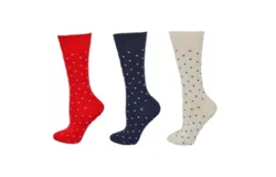 Combed Cotton Pin Dot Crew Casual  3 Pr&period; Pack Socks for Women