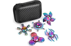 Cool fidget spinner toy metal suitable for kids adult&comma; steel finger rotating tabletop toy gift bag filler&comma; stress relief tabletop toy christmas gift party gift supplies boys and girls 5 pieces