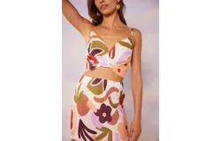 Minkpink Rayssa Twist Crop Top In Pink Floral