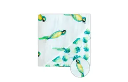 Malabar Baby GOTS Certified Organic Cotton Muslin 4-Layer All Season Snug Blanket for infants&comma; unisex&comma; Parrot