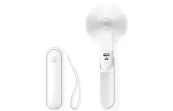 JISULIFE Portable Handheld Fan&comma; Mini Rechargeable Hand Fan&comma; Small Battery Operated 14-21hrs&comma; Personal USB Foldable Fan&comma; Pocket Fan with Power Bank&comma; Flashlight&comma; Gifts for Women&sol;Girls&sol;Friends - White