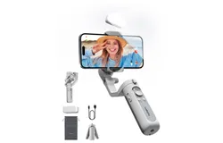 Kit Gimbal Stabilizer for Smartphone&comma; 3-Axis Phone Gimbal&comma; Magnetic Fill Light&comma; Portable and Foldable&comma; Stabilizer for iPhone & Android&comma; One-Key Inception&comma; Gimbal for Video Recording