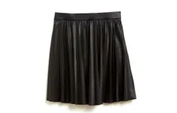 Tractr Pleated Pleather Tennis Skirt In Black