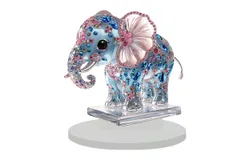 Elephant Figurine Statue Acrylic Desktop Sculpture Ornament for Businesses Bedroom Bathroom Bookshelf Decorating