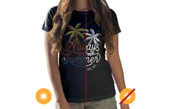 Women Crew Tee - Always Palms - Black by DelSol for Women - 1 Pc T-Shirt &lpar;2XL&rpar;