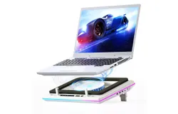 llano RGB Laptop Cooling Pad&comma; Gaming Laptop Cooler with Powerful Turbofan&comma; Fast Cooling Laptop 15&period;6-21in&comma; Adjustable Speed&comma; Touch Control&comma; LCD Screen&comma;V12-White