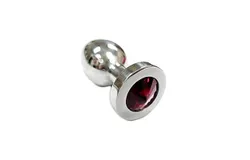 Stainless  Smooth Medium Butt Plug RED