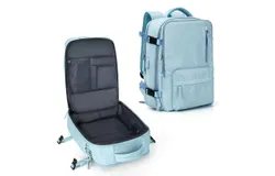 Durable Travel Backpack&comma; Carry On Backpack for Men Women Airline Approved&comma; Large Waterproof College Business Work Hiking Casual Daypack Bag&comma; Fits 16" Laptop-sky blue
