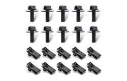 20 PCS Automotive Body Bolt and U-nut Clamp Kit for Hood Guard Spiral and Bumper Fender Liner