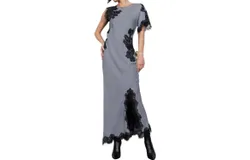 Gold Hawk Luna Houndstooth Bias Long Dress In Camile Houndstooth Print