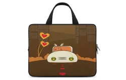 Illustration Design&comma;Rabbit Ears&comma;Love Balloon&comma;car&comma;cartoon Laptop Bag Women Man 10 12 13 15 17 Inch Office Notebook Travel Computer Handbag Waterproof Bag Notebook Cover