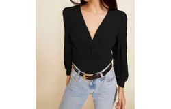 Nation Ltd Kalani Twisted Party Top In Jet Black