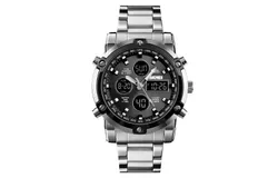 SKEMI 1389 Quartz Man Watch Unique Fashion Sport Casual Brand Quartz Clock Double Movement Stainless Steel Strap Waterproof Wrist Watch Relogio Masculino