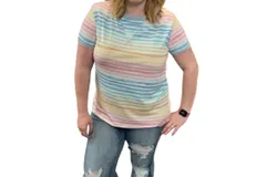 Honeyme Pastel Watercolor Everyday Tee In Multi Color